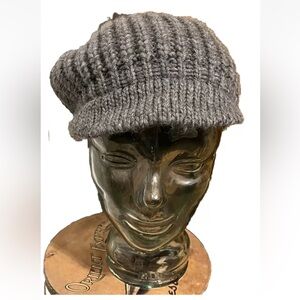 Newsboy Style Hat (Gray wool, alpaca & other materials), One Size, Made in Italy